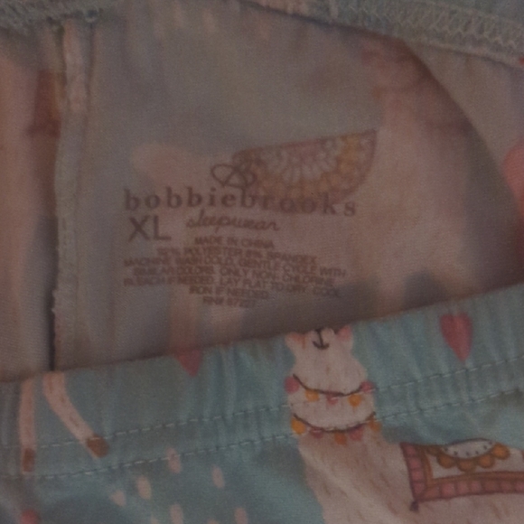Bobbie Brooks Women's Llama Print Sleepwear Bottoms - Light Blue - Picture 1 of 9